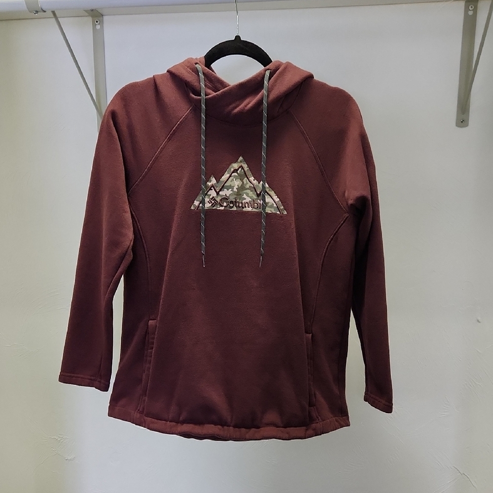 Womens Columbia Burgundy Pullover Hoodie Size Small